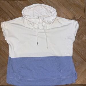 Calvin Klein Performance White and Blue Cowl Neck Sweater
